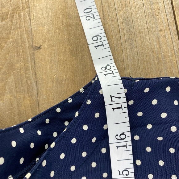 Adrienne Vittadini navy & white polka dot sleeveless wide leg jumpsuit - Picture 8 of 10